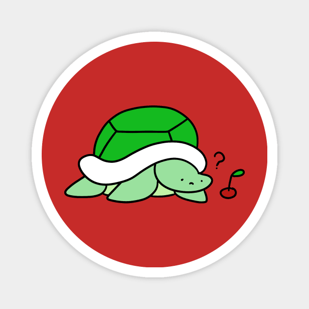 Confused Cherry Turtle Magnet by saradaboru